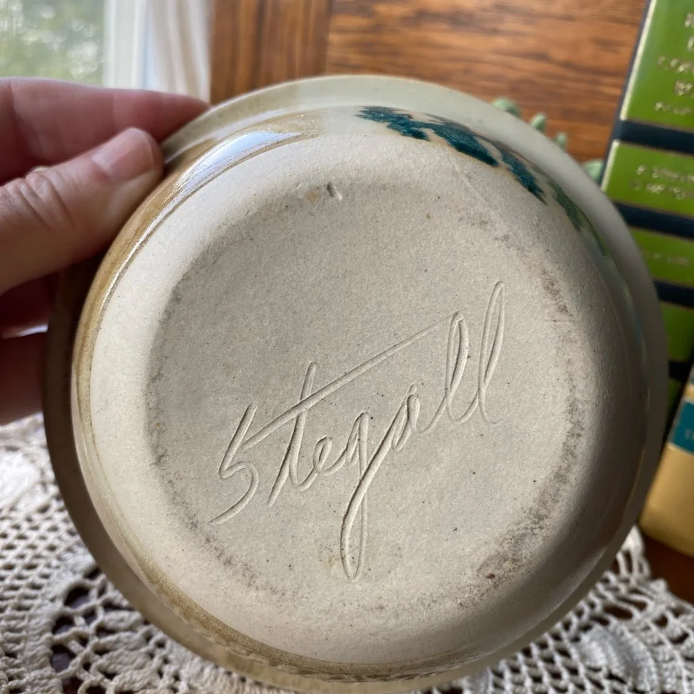 Studio Pottery Fern Dish EUC Signed
